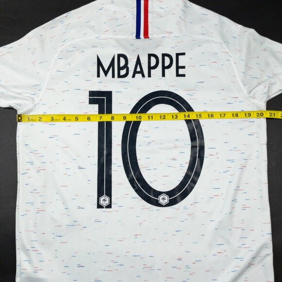 France FFF Mbappe World Cup Soccer Jersey Men's Small White Red Blue World Cup - Picture 14 of 15
